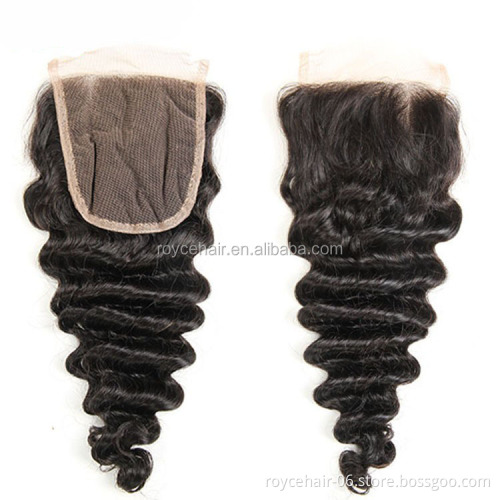Brazilian Raw Hair Natural Deep Wave 3 Bundles With 4x4 Lace Closure Human Hair Extension Online Order